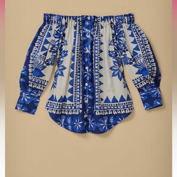 Farm Rio Long Sleeves Off the Shoulder Blouse - Picture 6 of 8